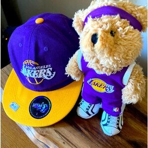 Lakers Snapback Hat & Teddy Bear